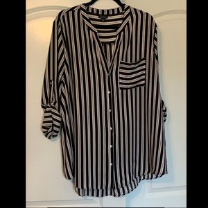 Black, Red, & White Striped Shirt